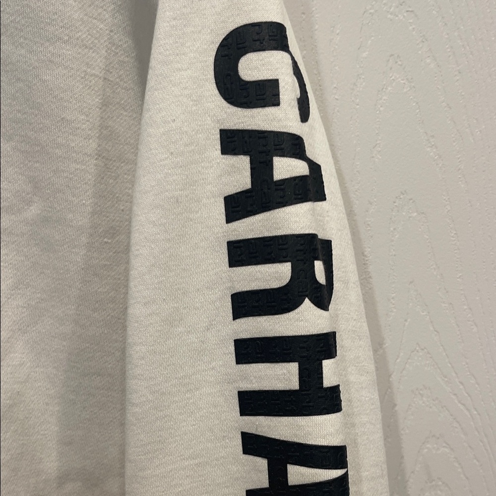 Carhartt Off-White Sweatshirt with Black Sleeve Logo - Picture 3 of 3
